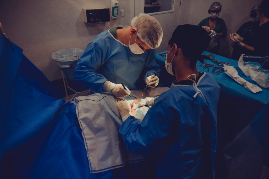 patient undergoing surgery with anesthesia