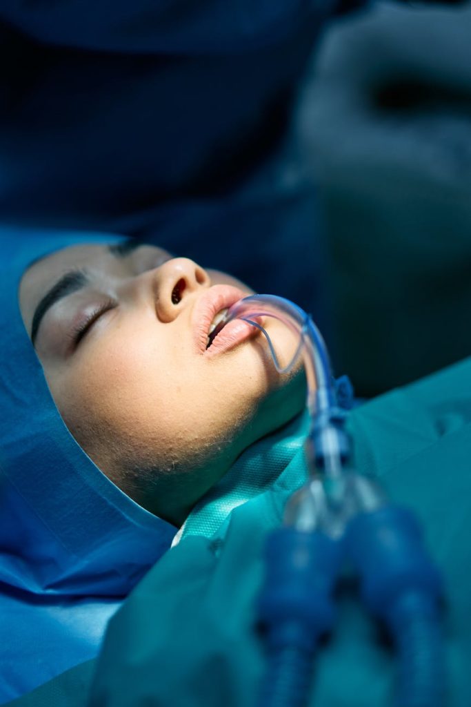 patient under anesthesia undergoing surgery