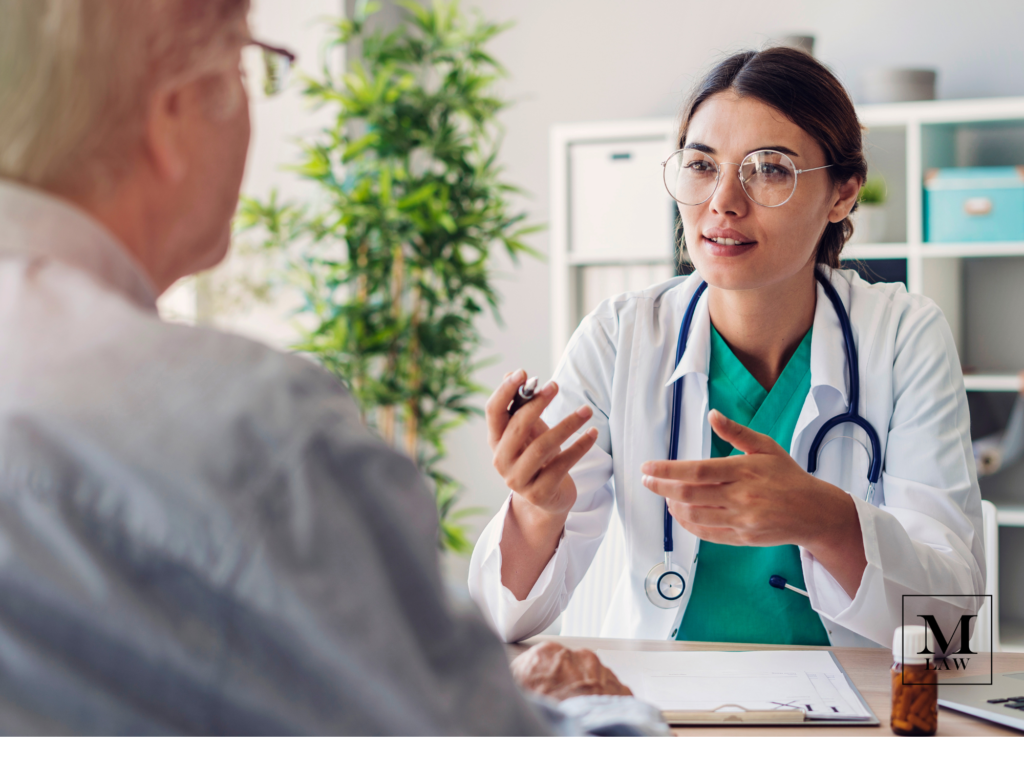 doctor discussing procedures with patient to get informed consent