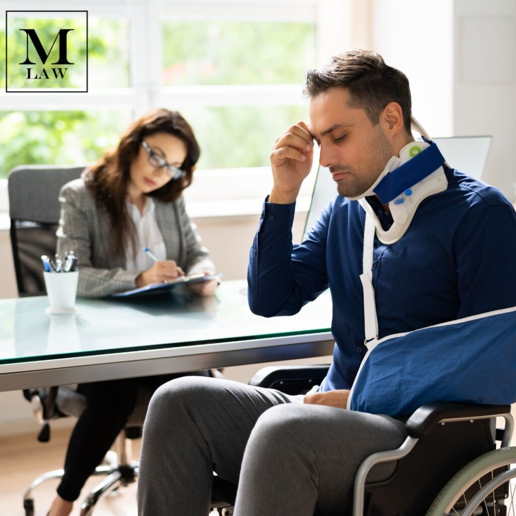 a victim of a permanent injury inquiring with a lawyer about a catastrophic tort