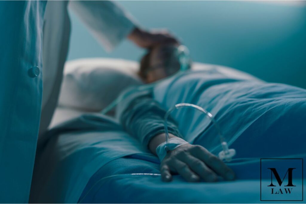 a neglected patient laying in a hospital bed