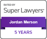 Rated by super Lawyers Jordan Merson 5 Years Badge